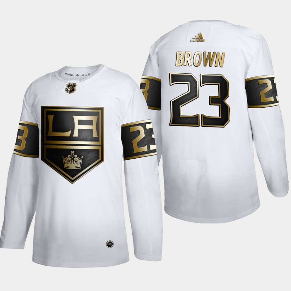 Los Angeles Kings #23 Dustin Brown Men Adidas White Golden Edition Limited Stitched NHL Jersey->los angeles kings->NHL Jersey
